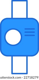 Icono de la tecnología de reloj inteligente con estilo de contorno azul. Concepto, digital, datos, abstracto, red, internet, tecnología. Ilustración vectorial