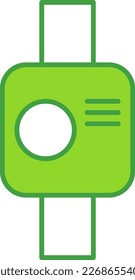 Smart watch technology icon with green outline style. Concept, digital, data, abstract, network, internet, tech. Vector Illustration