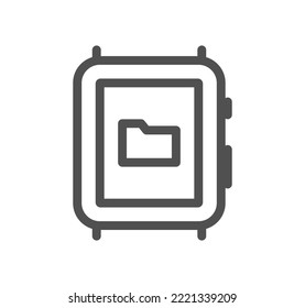 Intelligente Uhr und Technologie-Symbol-Umriss und lineare Vektorgrafik.