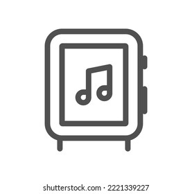 Smart watch and technology icon outline and linear vector.