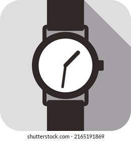 Smart watch with time clock on screen, vector illustration