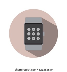 smart watch time hour password modern technology electronics application simple flat icon logo