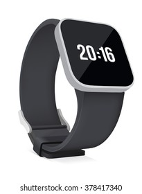 Smart watch with time on screen