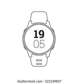 Smart Watch. Time. Vector icon. Circuit 2