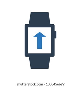 Símbolo de signo de icono de envío de reloj inteligente