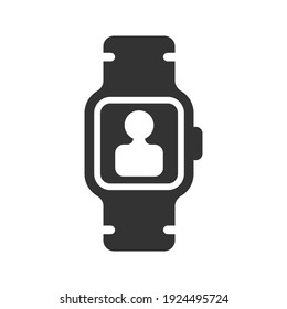 Smart watch user icon. vector graphics