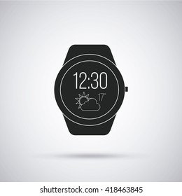 Vector de reloj inteligente en fondo de color degradado
