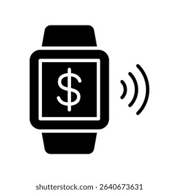 Smart Watch Vector for Finance Tracking and Payment. Wearable banking icon, tap to pay design, smart finance illustration
