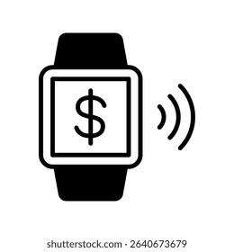 Smart Watch Vector for Finance Tracking and Payment. Wearable banking icon, tap to pay design, smart finance illustration
