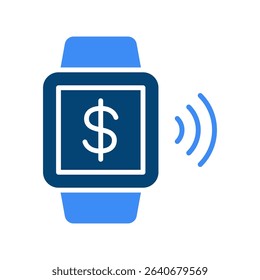 Smart Watch Vector for Finance Tracking and Payment. Wearable banking icon, tap to pay design, smart finance illustration