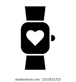 Smart Watch Vector Glyph Icon For Personal And Commercial Use.
