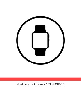 Smart watch vector icon, device symbol. Simple, flat design for web or mobile app