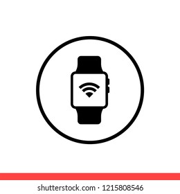Smart watch vector icon, device symbol. Simple, flat design for web or mobile app