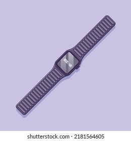 Smart Watch Vector Icon Illustration. Wrist Watch Vector. Flat Cartoon Style Suitable for Web Landing Page, Banner, Flyer, Sticker, Wallpaper, Background
