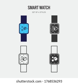 smart watch vector icon wrist clock