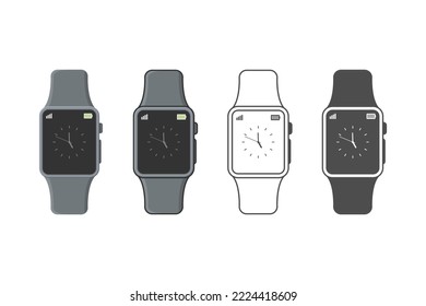 Smart watch vector illustration collection on white background