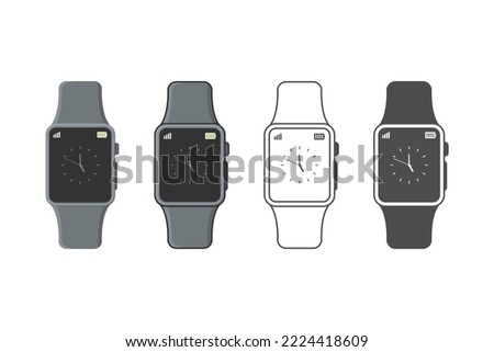 Smart watch vector illustration collection on white background