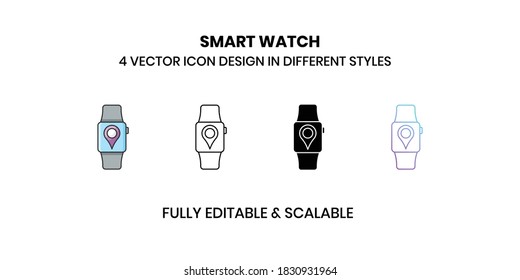 Smart Watch Vector illustration icons in different style