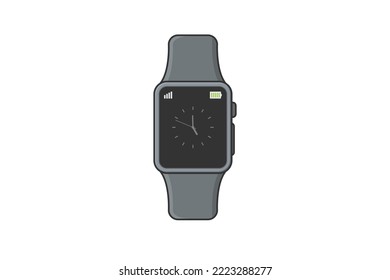Ilustración vectorial de reloj inteligente en fondo blanco