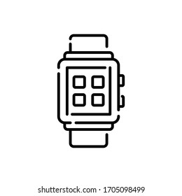 Smart Watch vector illustration. Technology & Smart Working symbol line icon. 