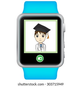 Smart Watch Vector Illustration with white background.