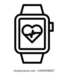 Smart Watch Vector Line Icon Design For Personal And Commercial Use