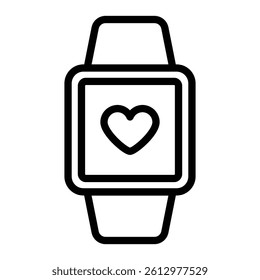Smart Watch Vector Line Icon Design