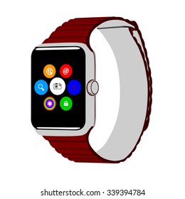 Smart watch in vector on white background.Modern smart watch vector illustration.