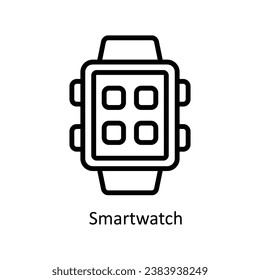 Smart watch vector  outline Design illustration. Symbol on White background EPS 10 File