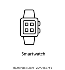 Vector de reloj inteligente    iconos de esquema. Material gráfico simple