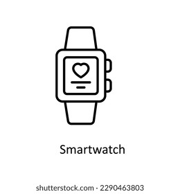 Vector de reloj inteligente    iconos de esquema. Material gráfico simple