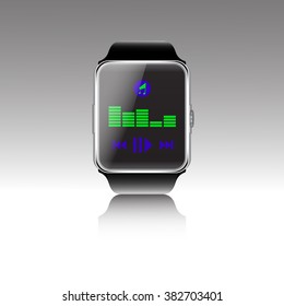 smart watch vector realistic illustration of a music player