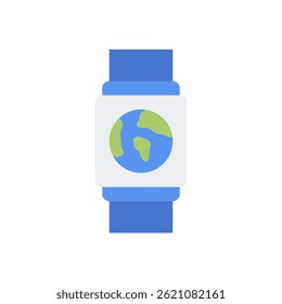 Smart Watch Vector for Wearable Technology and Fitness Tracking – Digital wristwatch icon, health gadget illustration, tech device. Flat Icon