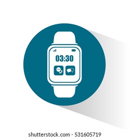 smart watch wearable technology blue circle