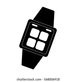 Smart watch wearable technology icon vector illustration graphic design