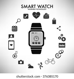 smart watch wearable technology infographics vector illustration eps 10