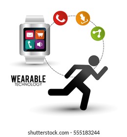smart watch wearable technology portable accessory vector illustration eps 10