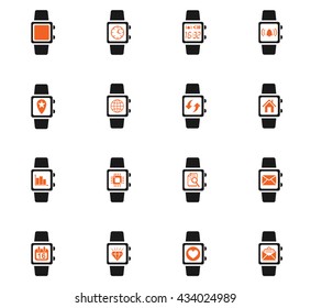 smart watch web icons for user interface design