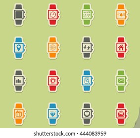 smart watch web icons for user interface design