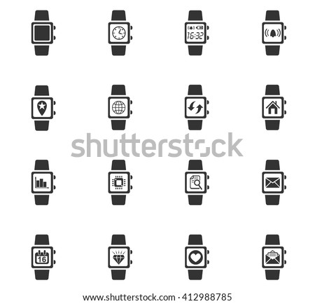 smart watch web icons for user interface design