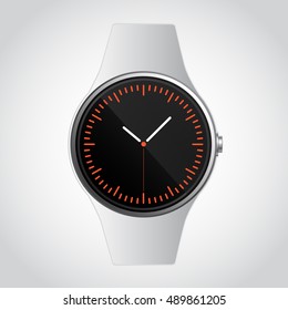 Smart Watch with white silicon strap