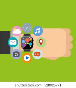 smart watch widget on the wrist