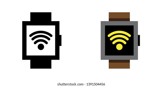 Smart Watch Wifi Icon in Color and Black Version