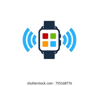 Smart Watch Wireless Icon Logo Design Element