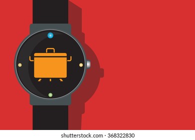 Smart Watches Heating Pressure Rice Cooker vector design background