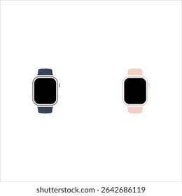 Smart watches linear icon set. Wearable electronic devices. Simple outlined icons, Smartwatch design symbol for apps and websites. Vector illustration