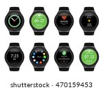 Smart watches wearable collection computer new technology. Vector Illustration. White background.