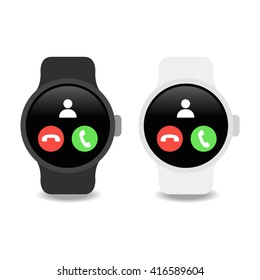 Smart watches wearable collection computer new technology. Vector Illustration