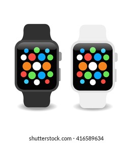 Smart watches wearable collection computer new technology. Vector Illustration