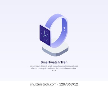 Smart WatchTren Concept. 3d Isometric Vector Illustration.